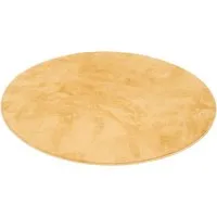 Pergamon Luxus Super Soft Hochflor Teppich Rund Melia Curry - Teppich aus 100% Polyester, extrem weich und langlebig, mit rutschfestem Rücken für Sicherheit. Ideal für Wohnzimmer und Schlafzimmer, bringt modernen Luxus und Komfort in Ihr Zuhause.