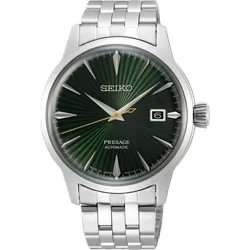 Seiko Presage Automatik Cocktail Time SRPE15J1 - Stilvolle Herrenuhr - Herrenuhren mit grünem Zifferblatt und silbernem Edelstahlarmband, perfektes Accessoire für jeden Anlass.
