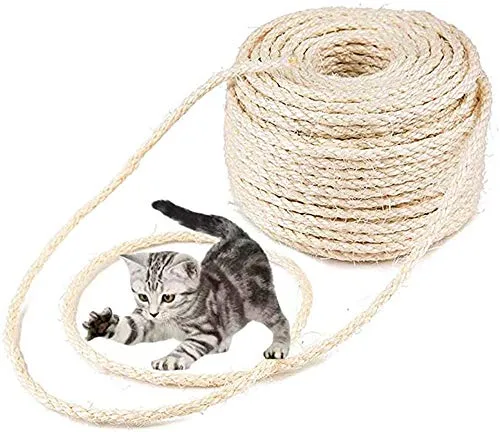 Parain Sisalseil für Kratzbaum Kratzsaule Katzenbaum Katzen Natürlich Sisal Seil 6mm (6mm, 30m)