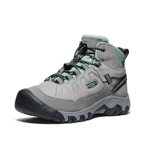 KEEN Unisex Children's Targhee 4 Mid Waterproof Hiking Boots, Alloy granite green, 30 EU