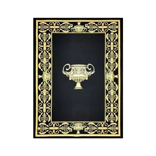 Belle Arti Kuscheldecke Sherpa Fleece Decke mit Amphore Motiv - 150x200cm - Flauschige Sherpa Decke in elegantem Schwarz-Gold mit Amphore Motiv. Ideal zum Einkuscheln an kühlen Abenden. Pflegeleicht und vielseitig einsetzbar – perfekt für Sofa, Bett oder unterwegs.