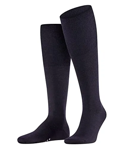 FALKE Herren Kniestrümpfe Airport M Kh Wolle Baumwolle lang einfarbig, Blau Dark Navy 6370, 49-50 - Hochwertige Herrenkniestrümpfe aus Merinowolle und Baumwolle, die für hohen Tragekomfort sorgen. Atmungsaktiv und feuchtigkeitsregulierend, ideal für Business und Alltag. Faltenfreier Sitz und verstärkte Zonen für langanhaltende Qualität.
