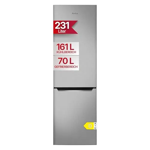 Amica Kühl-/Gefrierkombination KGCN 387 140 E - Kühlschrank mit 0°C-Zone und No-Frost Technologie, 171 cm hoch, energieeffizient mit 4-Sterne-Gefrierfach für langanhaltende Frische.