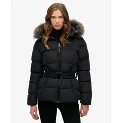 Superdry W5011928A Fuji Belted Pufferjacke schwarz (S) - Lässige Pufferjacke mit schmaler Passform, abnehmbarer Kapuze und wasserabweisendem Material. Ideal für stilvolle Auftritte an kalten Tagen – bequem und elegant zugleich.