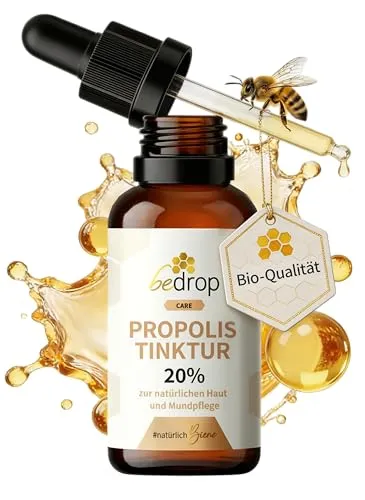 Bio Propolis Tropfen 20% - Hochdosierter Propolis Extrakt vom Imker - Propolis in Bio-Qualität als hochdosierte Tinktur mit 20% Extrakt. Hergestellt in Deutschland unter strengen Hygiene-Standards, unterstützt du nachhaltige Imkerei mit jedem Kauf.