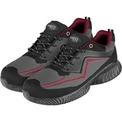 NEO TOOLS SB Sicherheitsschuhe mit Stahlkappe - Atmungsaktive Arbeits-Halbschuhe in Grau - Größe 47 - Robuste Arbeitsschuhe mit SB-Schutz und ultraleichter EVA-Sohle für hohen Tragekomfort. Ideal für Baustellen und Lagerarbeiten – schützen Sie Ihre Füße zuverlässig und bequem!