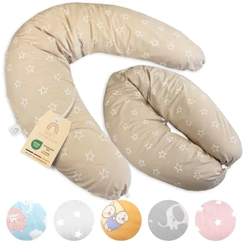 Baby's Stillkissen XXL - 190cm Schwangerschaftskissen mit Bezug - Geprüftes Schwangerschaft Kissen für Baby & Erwachsene - Kuscheliges Stillkissen Seitenschläferkissen & Lagerungskissen Erwachsene