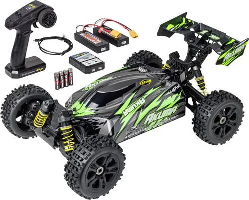 Carson 1:8 Akuma Buggy 4WD RTR - Grün - RC-Modelle: Leistungsstarker Offroad-Buggy mit bis zu 80 km/h, 4WD Antrieb und wasserdichter Elektronik - bereit für jedes Abenteuer!