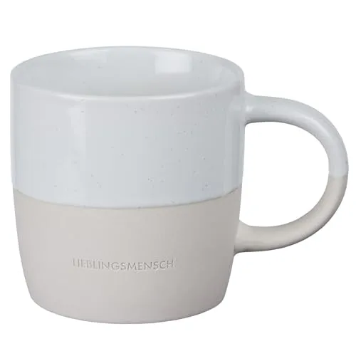 BUTLERS Tasse mit Henkel 350ml - Lieblingsmensch ME TIME - Kaffeetasse Steingut Becher | Tasse Keramik für Tee, Latte Macchiato, Cappuccino | Spülmaschinen- & Mikrowellengeeignet