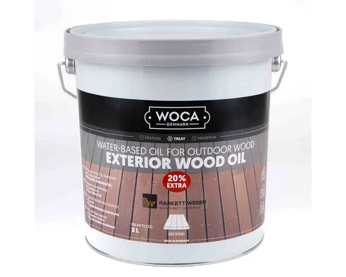 WOCA Denmark Außenöl Teak 3 L - Hochwertiges Terrassenöl für Holz im Freien - Optimales Pflegeprodukt für Terrassen, Zäune und Gartenmöbel. Schützt und pflegt das Holz, sorgt für eine langanhaltende Schönheit und Widerstandsfähigkeit.