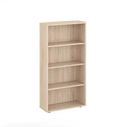 KOMTO Regal 60 cm breit Sonoma Eiche - Höhenverstellbares Bücherregal - Bücherregal in Sonoma Eiche, höhenverstellbar mit 4 Ebenen für optimale Aufbewahrung. Ideal für Bücher und Deko, kombiniert Funktionalität mit modernem Design.