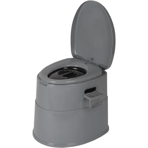 BO-CAMP Portable Campingtoilette - Hoch und Praktisch - Camping-Zubehör für unterwegs: Die portable Bo-Camp Campingtoilette mit 46cm Höhe bietet Komfort mit Deckel und Halter für Toilettenpapier, ideal für entspanntes Camping.