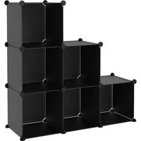 vidaXL Regalsystem mit 6 Würfeln Schwarz PP - Modulares Regalsystem mit 6 Würfeln, wasserdicht und pflegeleicht aus PP-Kunststoff. Robust durch Stahlrahmen, ideal für Zuhause oder Büro und einfach zusammenbaubar.