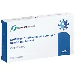 Safecare Covid-19 Influenza A B Kombi-Selbsttest Nase - Schneller und einfacher Selbsttest für zu Hause, Ergebnisse in nur 15 Minuten!
