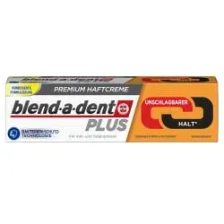 blend-a-dent Plus Bester Halt Premium Haftcreme 40 g - Zahnpflegeartikel mit 10x stärkerem Halt für sichere Prothesen, ideal für harte Lebensmittel und langanhaltenden Komfort.
