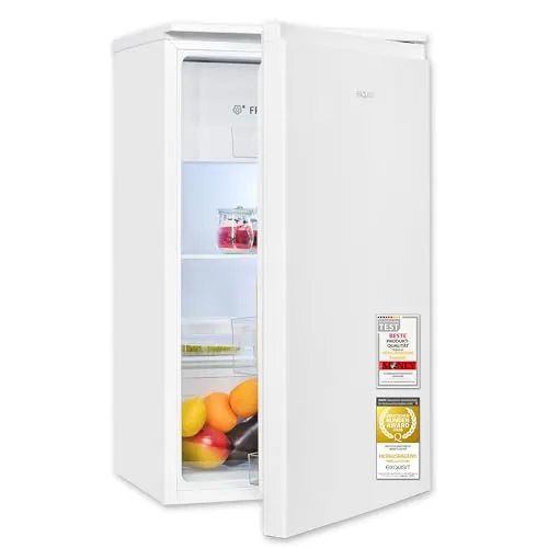 Exquisit Kühlschrank mit Gefrierfach KS5117-3-010E - Kühlschrank mit 82 Litern, 3-Sterne-Gefrierfach und extrem leisen 38 dB – perfekt für kleine Küchen oder Büros. Energieeffizient mit nur 124,83 kWh/Jahr.