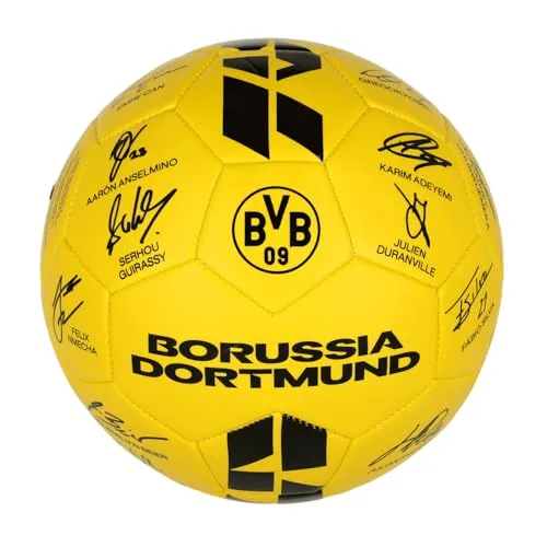 BVB Unterschriftenball 25/26 Gr. 5 - Fußball für echte Fans - Der BVB Unterschriftenball ist ein offizieller Fanartikel mit gedruckten Signaturen der Mannschaft. Ideal für Sammler und perfekt für Stadion-Feeling im Wohnzimmer. Ein tolles Geschenk für jeden Borussia Dortmund Fan!