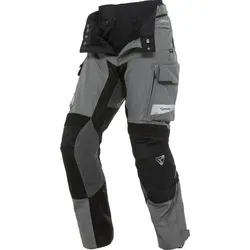 Pharao Tura WP Adv. Hose - Wasserdicht & Komfortabel - Grau - XL - Die Pharao Tura WP Adv. Textil- und Lederhose bietet optimalen Schutz und Komfort für jede Fahrt. Mit wasserdichter Clime-Max-Membran und individueller Anpassung für maximale Bewegungsfreiheit.