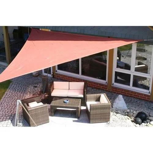 EDUPLAY 160126 Sonnenschutz Sonnensegel 3,5x4,5m - Rechteckiges Sonnensegel in rot, wasserabweisend und ideal für Garten oder Terrasse, sorgt für angenehmen Schatten und schützt vor UV-Strahlen.