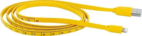 SCHWAIGER WKL10 511 Lightning Ladekabel auf USB 2.0 A Maßband Lightning-Kabel drehbar 1,2m Datenkabel Datenübertragung für iPhone, iPad, AirPods MFi zertifiziert Maßband-Optik Baustelle Handwerker