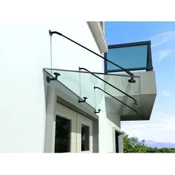 Buylando Glasvordach Westfalen 230x90 cm - Klarglas mit schwarzem Halter - Elegantes Glasvordach (3STR) aus 6 mm Verbundsicherheitsglas, witterungsbeständig und UV-resistent. Ideal für Eingänge, bietet Schutz und wertet Ihren Außenbereich auf.