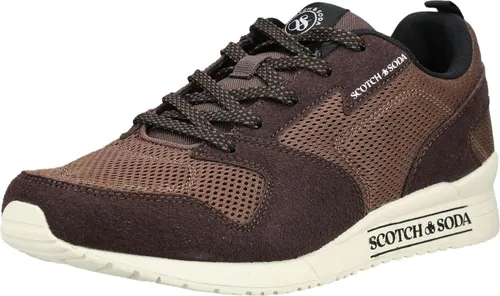 Scotch & Soda Veloursleder/Mesh Sneaker in Braun - Größe 45 EU - Lässige Sneaker aus Veloursleder und Mesh in Sandfarbe. Ideal für den Alltag, mit bequemer Schnürung und blockartigem Absatz für optimalen Tragekomfort.