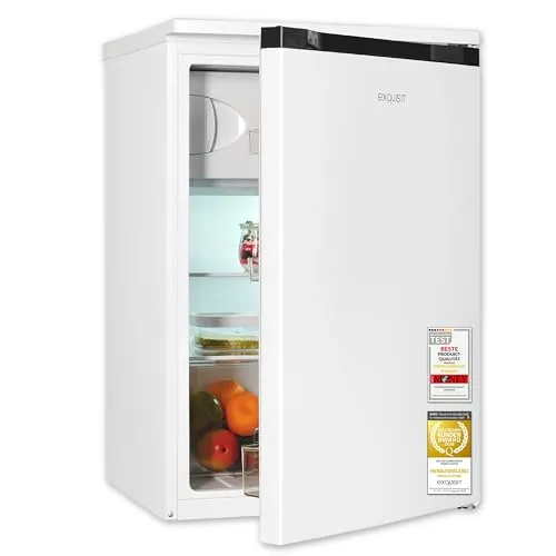 exquisit Kühlschrank KS515-4-051C - Kühlschrank mit 94 l Kühl- und 13 l Gefrierfach, energiesparend mit LED-Beleuchtung und höhenverstellbaren Ablagen für flexible Nutzung.