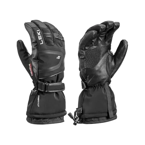 LEKI Detect XT 3D Handschuhe, Black, EU 7 - Wintersport-Bekleidung mit innovativem Trigger-System für optimale Kontrolle und Komfort. Aus wasserdichtem Ziegenleder und Primaloft-Isolierung für beste Wärme und Schutz bei extremen Wetterbedingungen.