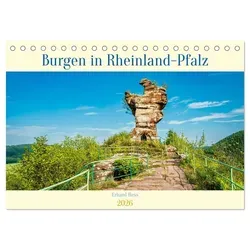 Burgen in Rheinland-Pfalz (Tischkalender 2026 DIN A5 quer) CALVENDO Monatskalender von Calvendo/ www.ehess.de/ Erhard Hess/ Www. Ehess. de Hess / Calv
