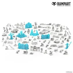 Rampart Modular Terrain: CITY RUINS BITS - Modulares Terrain-Set für Spiele mit über 80 vielseitigen Elementen. Erstelle authentische Schlachtfelder mit Wänden, Barrieren und Dekorationen für spannende Spielszenarien.