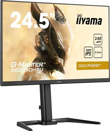 iiyama G-Master Gold Phoenix GB2590HSU-B5 62,2cm 24,5" Fast IPS LED Gaming Monitor Full-HD HDMI DP USB3.0 0.4ms 240Hz FreeSync Premium HDR400 Höhenverstellung Pivot schwarz