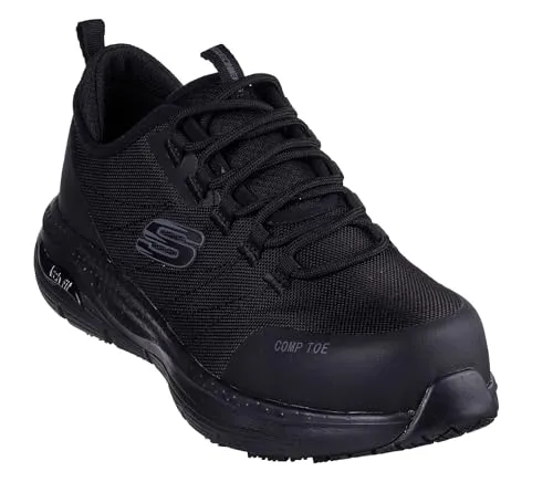 Skechers Work 108075EC/BBK ARCH FIT - EBINAL SR Damen Sneakers Schwarz - Bequeme Damen Sneakers mit Arch Fit Technologie, rutschfester Sohle und Komposit-Zehenkappe. Ideal für den täglichen Einsatz und Sicherheit am Arbeitsplatz.