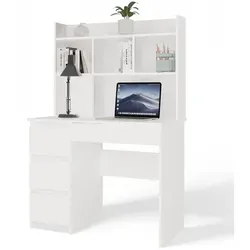 MIJAS Schreibtisch links mit Ausziehplatte – Funktionalität in Mattweiß - Der MIJAS Linkshänder-Schreibtisch bietet einen kompakten Arbeitsplatz mit Ausziehplatte und cleveren Stauraumlösungen. Ideal für Homeoffice, Jugendzimmer oder Kinderzimmer.
