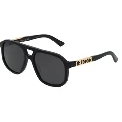 Gucci Unisex GG1188S Sonnenbrille, Schwarz/Grau, 58 - Sonnenbrille für Damen, stilvolles Design mit UV-Schutz und ideal für modische Akzente im Alltag.