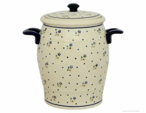Bunzlauer Keramik Einmachglas 4,2L Rumtopf - Einmachglas für Rumfrüchte und Fermentieren, handgefertigt in traditioneller Bunzlauer Keramik, spülmaschinenfest und allergikerfreundlich.
