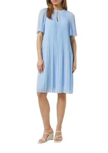 comma Fließendes Plissee-Kleid aus Chiffon - Hellblau, Größe 38 - Elegantes Freizeitkleid für Damen aus leichtem Chiffon, teilweise gefüttert und mit modischen Plisseefalten – perfekt für besondere Anlässe oder entspannte Freizeitaktivitäten.