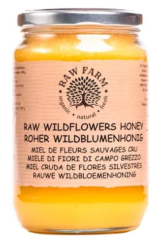 900g Reiner Roher Wildblumen Honig – 100% natürlich und ungefiltert - Brotaufstrich – Unser roher Wildblumenhonig ist 100% natürlich, ungeheizt und kaltgepresst, wodurch er alle wertvollen Enzyme und Antioxidantien behält. Ideal zum Süßen von Speisen!