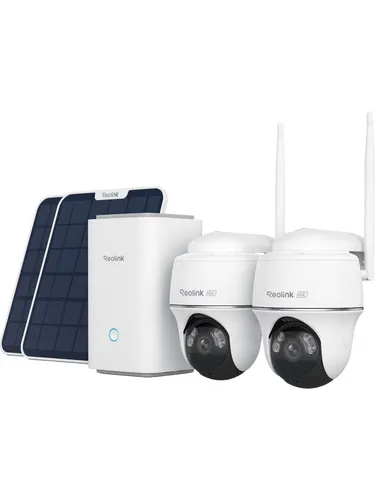 REOLINK Hub mit 2x Argus PT Ultra und 2x Solar Panel - Überwachungssystem mit 4K Ultra HD, 8MP Kamera und leistungsstarker Batterie. Ideal für effiziente Außenüberwachung, unabhängig von Stromanschlüssen.