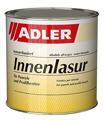 ADLER Innenlasur 750ml Farblos - wohngesunde Holzlasur für innen Wohnraumlasur Wasserbasis