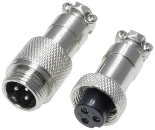 Pollin 453547 Rundsteckverbinder Stecker, Buchse Gesamtpolzahl: 3 1 Set
