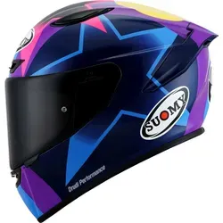 Suomy Track-1 Bastianini Replica 2023 Helm, schwarz-lila, Größe XL - Motorradhelm mit zwei Größen Tricarboco Composite-Schale, kratzfestem Polycarbonat-Visier und optimalem Schutz für Männer.