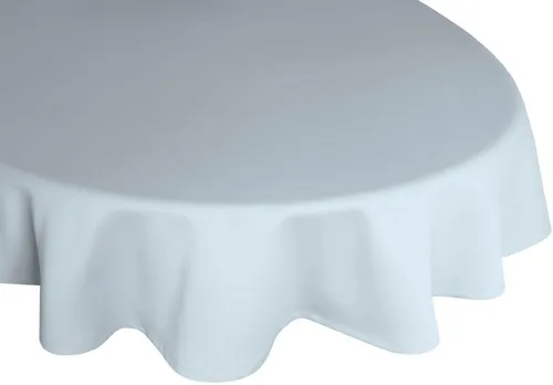 Wirth Tischdecke NEWBURY - Rund in Hellblau - Tischdecken, 1-tlg. rund, aus 67% Polyester und 33% Baumwolle, pflegeleicht bei 30°C, ideal für stilvolle Tischdekorationen.