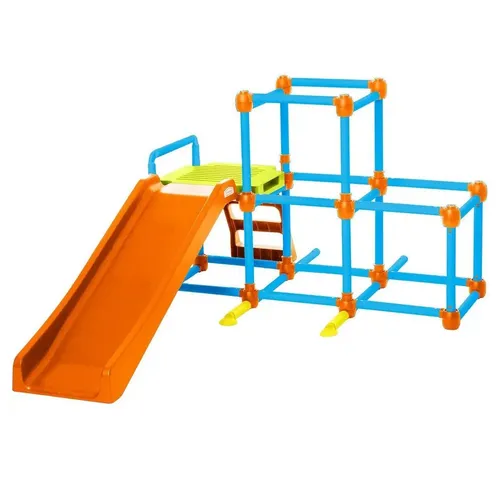 John Deere Einzelschaukel Climb N' Slide Olympus Klettergerüst - Klettergerüst mit Rutsche und Leiter für Kinder von 1,5 bis 5 Jahren. Ideal für Outdoor-Spielspaß, sicher und stabil mit geprüfter Verankerung.