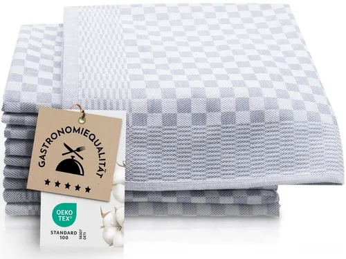 ZOLLNER 10er Set Geschirrtücher Baumwolle 46x70 cm - Saugstark und Robust - Geschirrtücher in Gastronomiequalität, extrem saugstark und langlebig, waschbar bis 60°C – ideal für jede Küche!