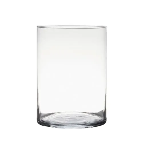 Dekoglas, Glasvase Zylinder H. 25cm D. 18cm transparent rund Glas