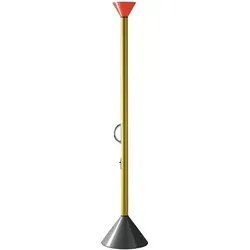 LED-Stehleuchte Callimaco von Artemide, Designer Ettore Sottsass - Moderne Stehleuchte in grau, gelb und rot, 200 cm hoch, ideal für stilvolle Akzente in Ihrem Wohnraum.