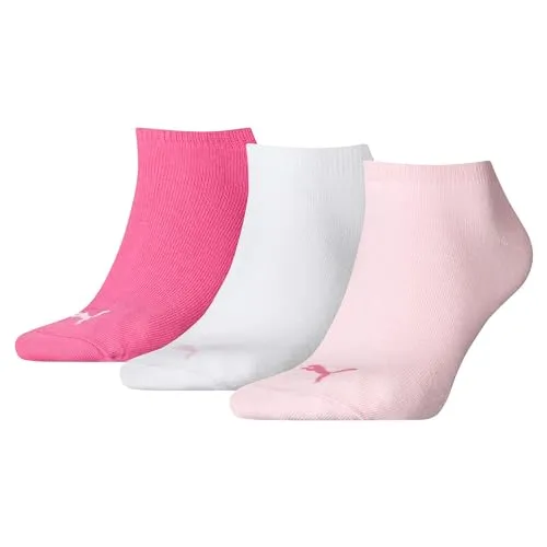 PUMA Unisex Sneaker Trainer Plain Socks Socken (3er Pack), Pink Lady, 39-42