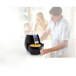 Princess Heißluftfritteuse Digitaler Aerofryer XL 1500W - Schwarz - Fritteuse mit 3,2L Kapazität für gesunde Zubereitung von Pommes, Fleisch und mehr. Frittieren ohne Öl dank innovativer Luftzirkulation und digitalen Automatikprogrammen.