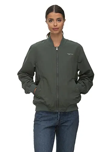 Ragwear JOOM REMAKE Damen Übergangsjacke - Stylische Bomberjacke in Grün, XL - Modische Bomberjacke mit College-Kragen und zwei Styles in einem. Hoher Tragekomfort durch weiches Material und femininen Schnitt. Mit Lederoptik-Logos und praktischen Druckknopftaschen.
