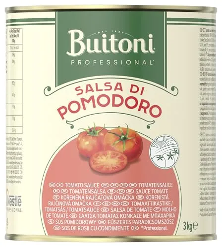 BUITONI Professional Salsa Di Pomodoro, Fertige Tomatensauce, fleischige Sauce mit rundem Zwiebelgeschmack, 1er Pack (1 x 3kg Dose)